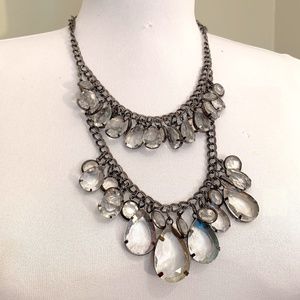 Plastic "Glass" Double Dangle Necklace